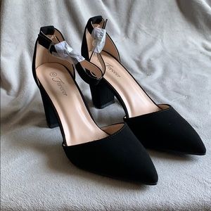 Forever Strappy Black Heels